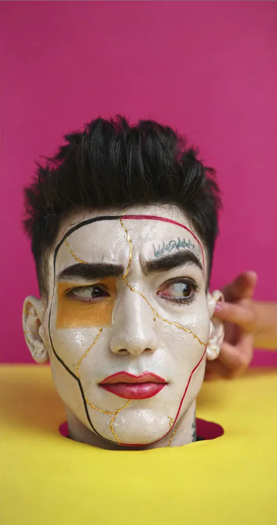 Portrait and material studies: Porcelain & gold: restyled frame